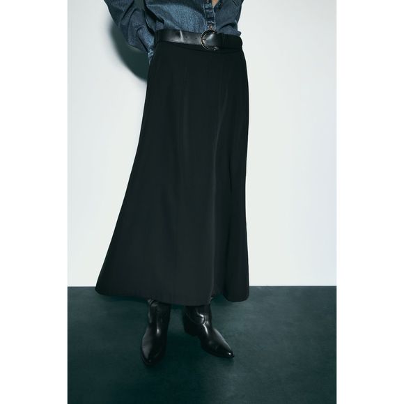 NWT Zara belted cape skirt black - Picture 2 of 7